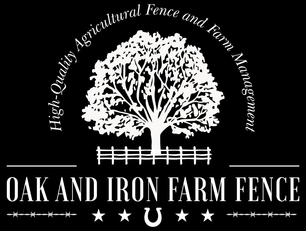 Oak and Iron Farm Fence White Logo